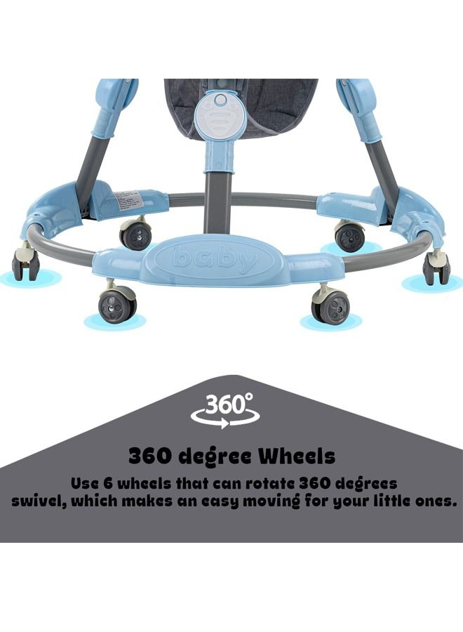 Baby Walker for Kids, Round Kids Walker with 3 Adjustable Height Walker for Baby with Baby Toys & Music