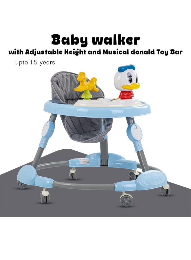 Baby Walker for Kids, Round Kids Walker with 3 Adjustable Height Walker for Baby with Baby Toys & Music