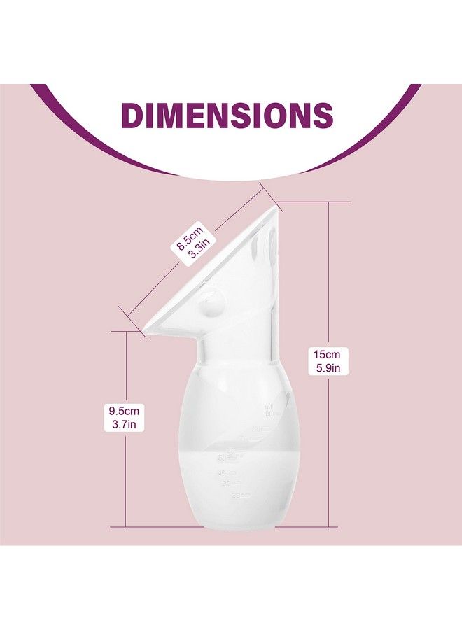 Gen2 Silicone Breast Milk Collector ; 2Pack Food Grade Travel Manual Breast Pumps With 2 Breastfeeding Milk Stoppers ; Fsa Hsa Eligible Bpa Pvc Lead Phthalate Free ; 4Oz/100Ml Pink/Purple