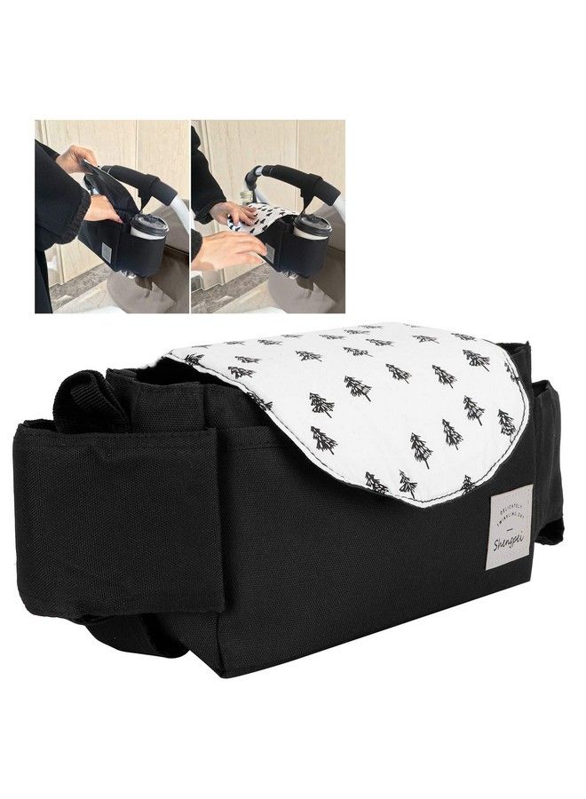 Baby Stroller Hanging Bag Organizer Universal Cup Holder Storage Bag Strollers Accessory With Movable Internal Partitionbaby Store Bottles Coffee Cups(Tree)