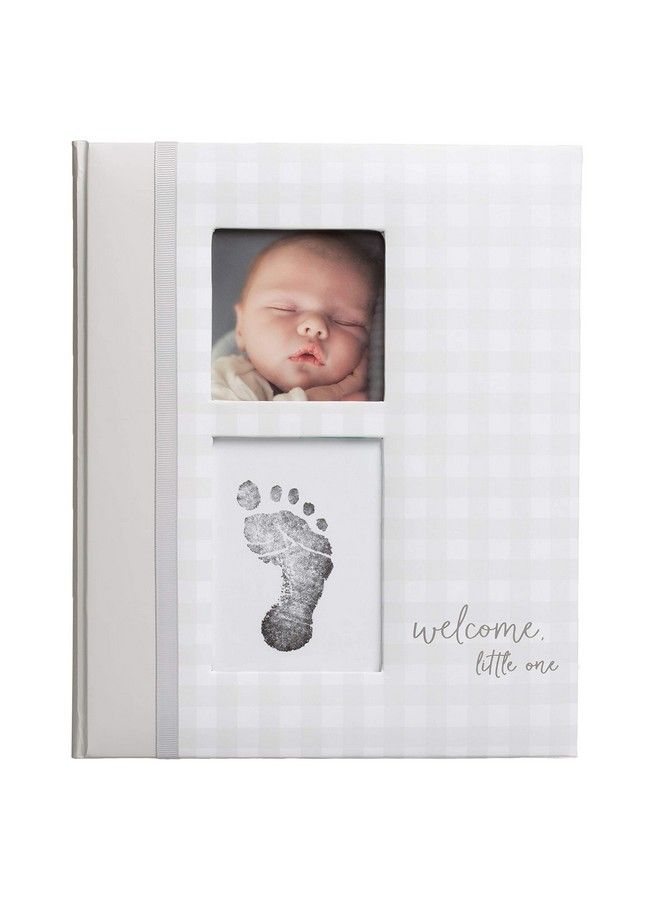 Gingham Baby Memory Book And Cleantouch Ink Pad Gender Neutral Baby Accessory Baby Milestones Photo Album Gray