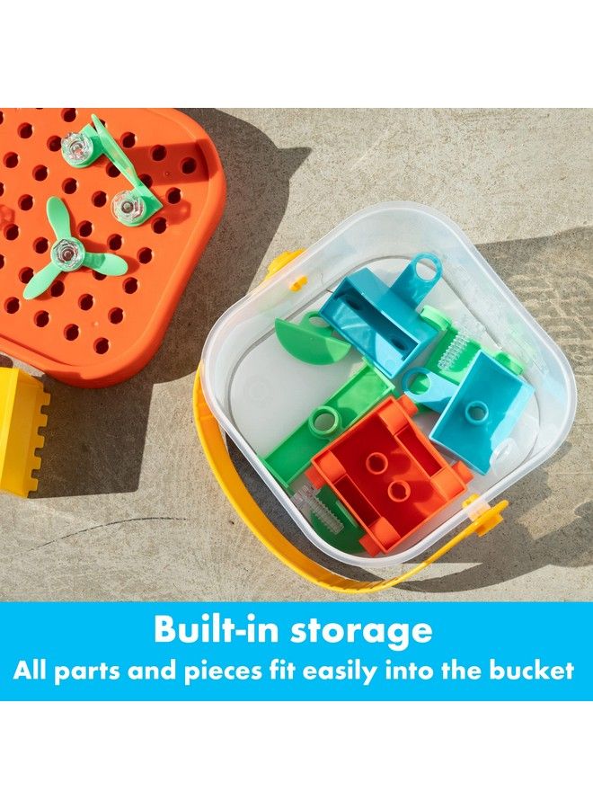 Design & Drill Buildit Bucket With Electric Drill Toy 41 Pieces Preschool Stem Toy Gifts For Boys & Girls Ages 3+