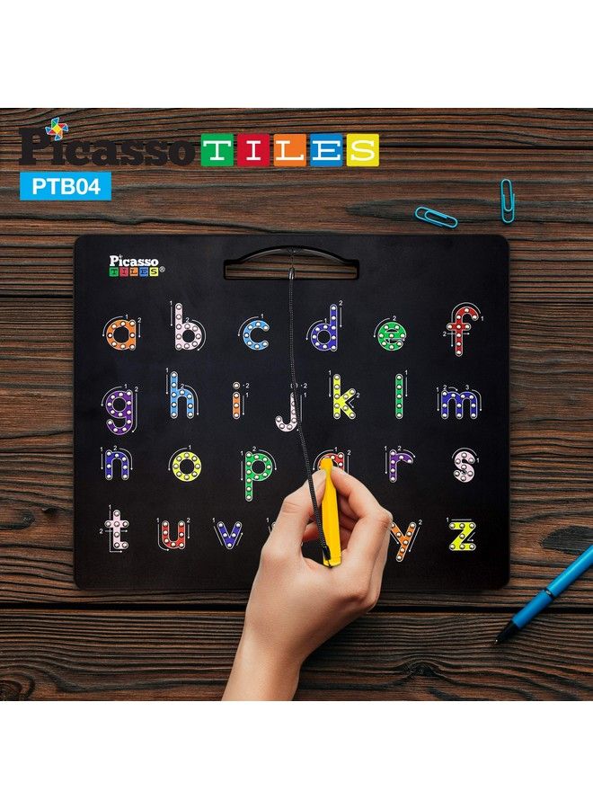 2In1 Doublesided Magnetic Drawing Board Lower Case Alphabet Letter And Free Style Writing Reading Playboard 12X10 Inch Large Magnet Tablet Pad Openended Steam Learning Playset Ptb04