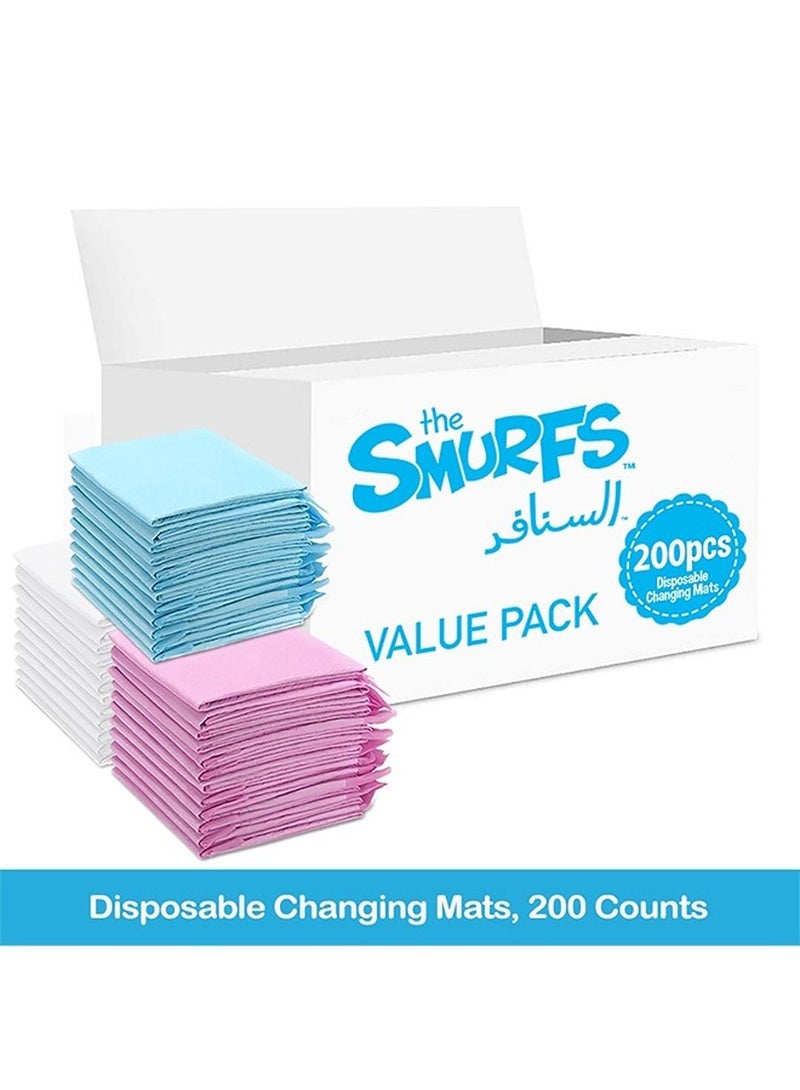 Disposable Changing Mats, 200 Counts, Soft Waterproof Mat, Portable Leak Proof Changing Mat, New Mom Leak-Proof Under pad, Mattress Table Protector Pad