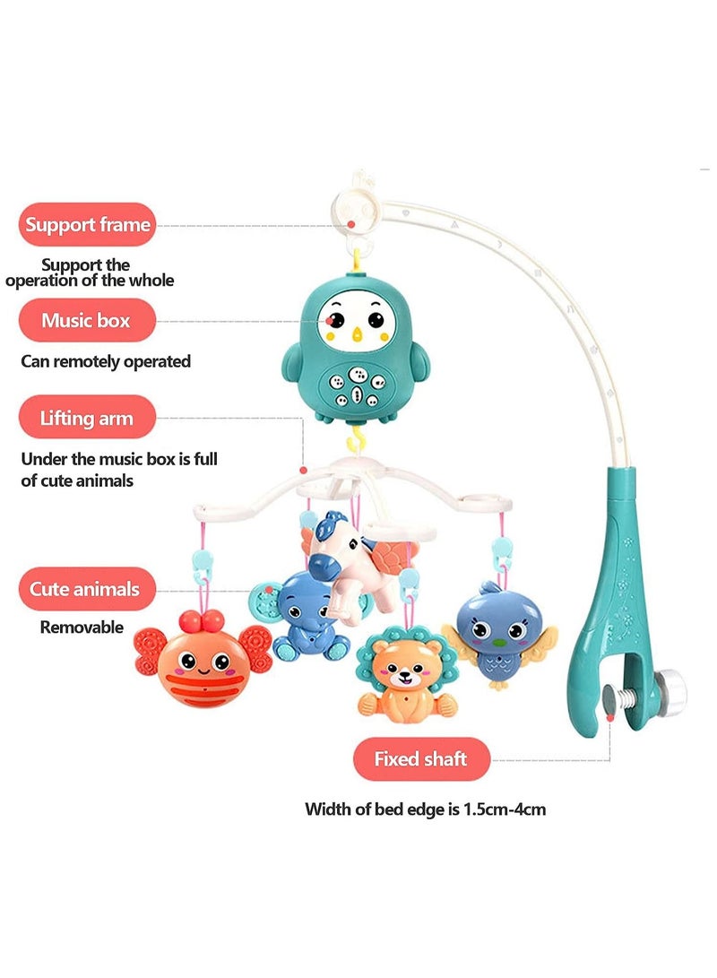 Baby Musical Crib Mobile Toy Baby Mobile for Crib Crib Mobile with Music Newborn Stroller Toys Hanging Baby Rattle Toys Sensory Toys Baby Bed Crib Travel Car Seat Toy Infant Toys