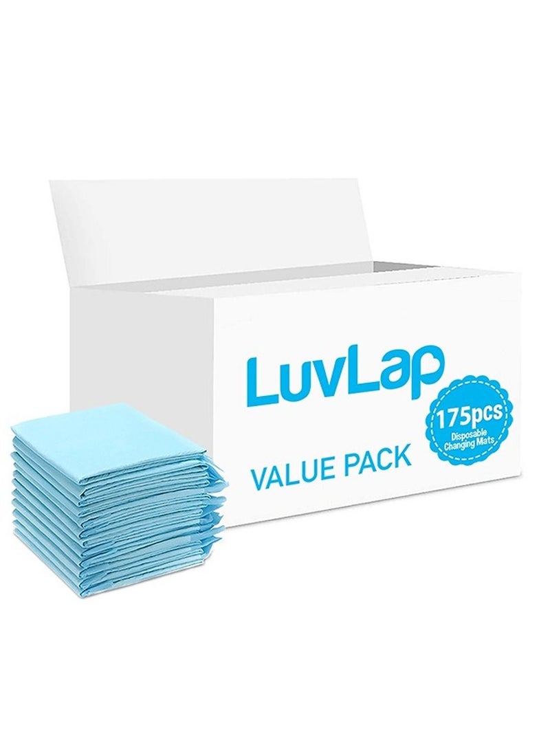 Luvlap Disposable Changing Mats 175 Counts Soft Waterproof Mat Portable Leak Proof Changing Mat New Mom Leak Proof Under pad Mattress Table Protector Pad