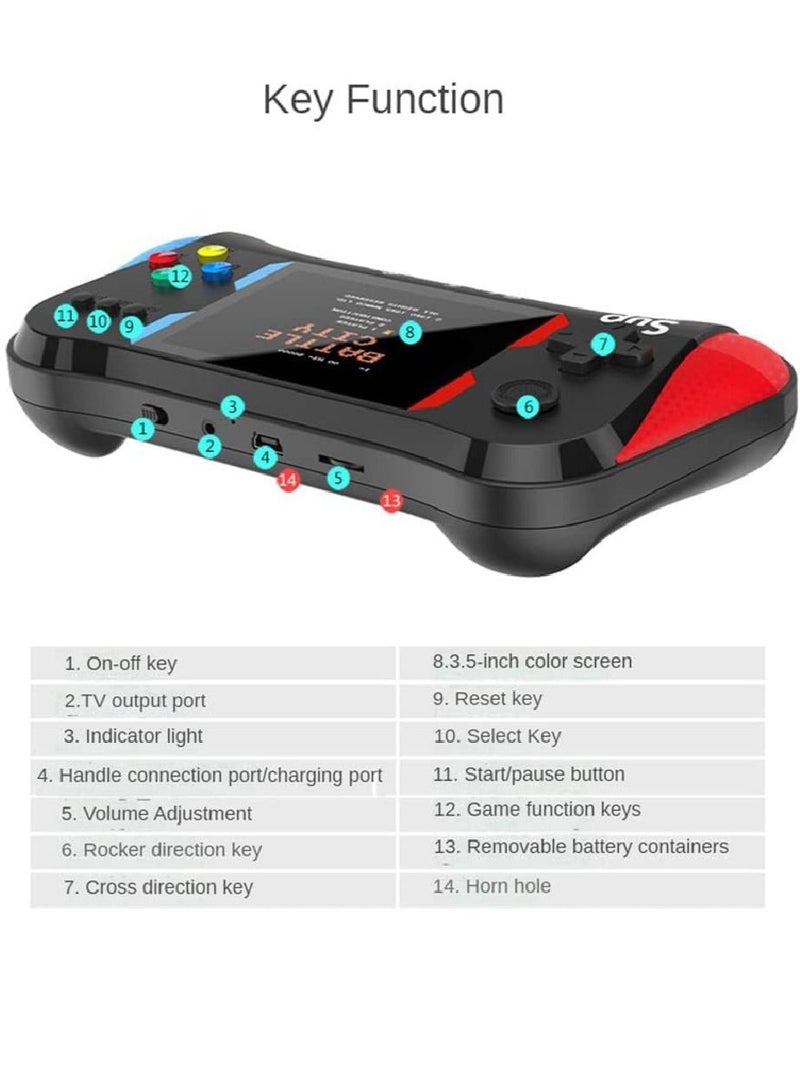 Handheld Game Console 3.5 Inch Video Game Players Retro SUP Game Machine Portable Mini Gamepad With 500 Classical Games