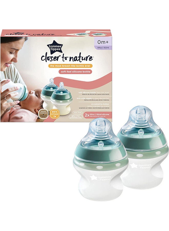Pack Of 2 Closer To Nature Silicone Baby Bottle - 5Oz, 150 Ml