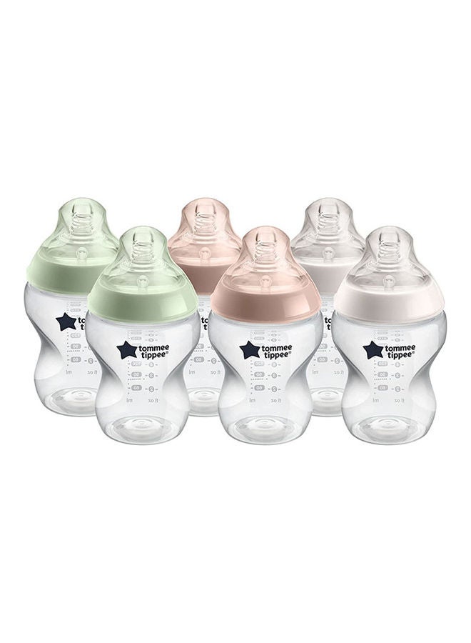 Pack Of 6 Closer To Nature Baby Bottle, 260 Ml, Pp, 0 Months +