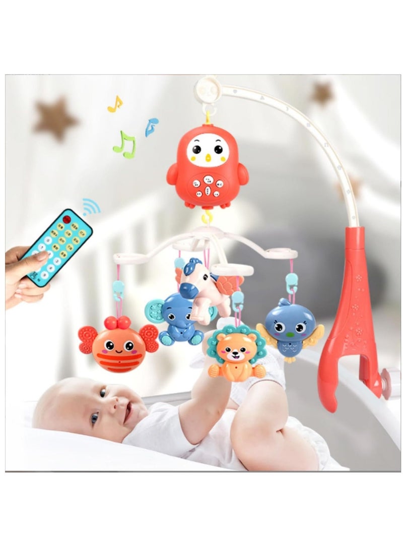 Baby Musical Crib Mobile Toy Baby Mobile for Crib Crib Mobile with Music Newborn Stroller Toys Hanging Baby Rattle Toys Sensory Toys Baby Bed Crib Travel Car Seat Toy Infant Toys