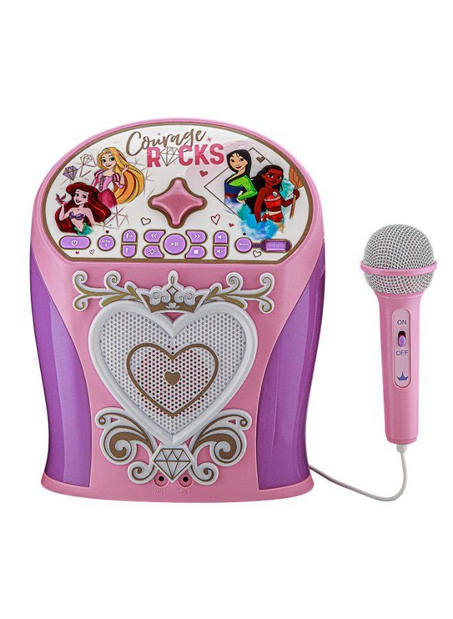 KIDdesigns Disney Princess Bluetooth Karaoke Machine w/ Microphone for Kids - Multicolour