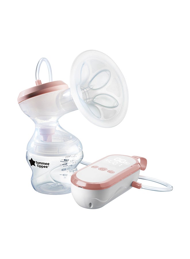 Made for Me Single Electric Breast Pump, Massaging Silicone Cup, USB Rechargeable, Quiet, Portable, Express Modes, Baby Bottle Included, 1 Count (Pack of 1)