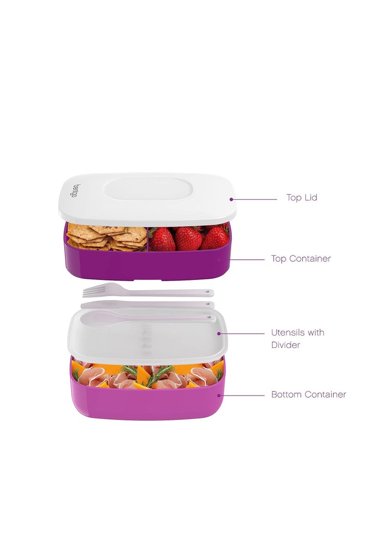 Bentgo All-in-One Stackable Lunch Box, Purple