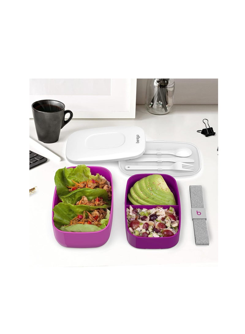 Bentgo All-in-One Stackable Lunch Box, Purple