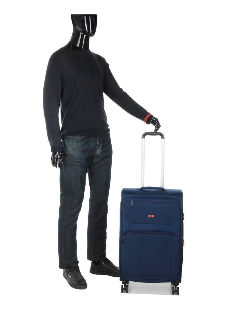 Moorea 2 Soft Expandable Suitcase Luggage Trolley 66 cm Medium Navy Blue