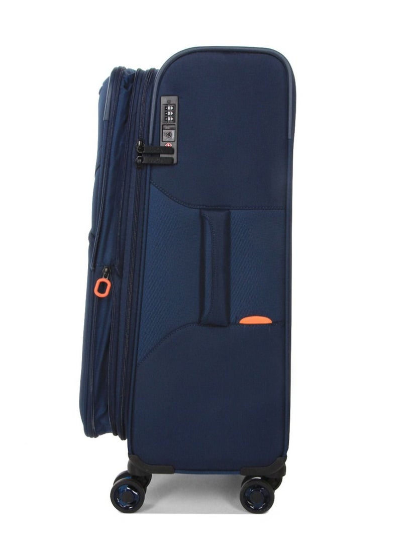 Moorea 2 Soft Expandable Suitcase Luggage Trolley 66 cm Medium Navy Blue