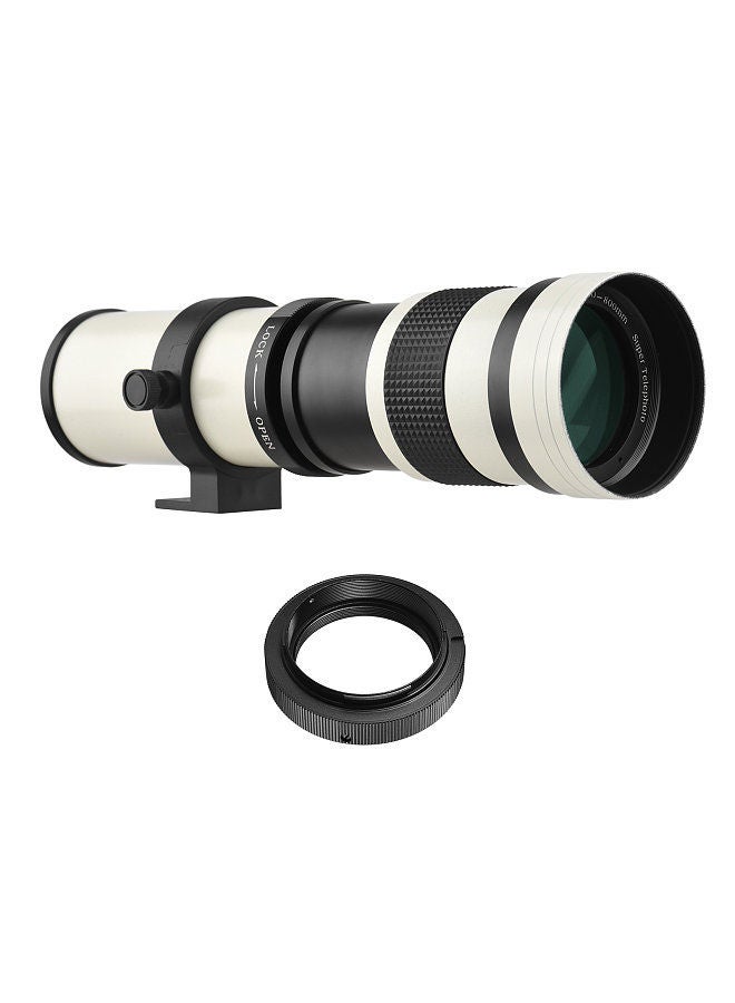 Camera MF Super Telephoto Zoom Lens F/8.3-16 420-800mm T2 Mount with AF-mount Adapter Ring Universal 1/4 Thread Replacement