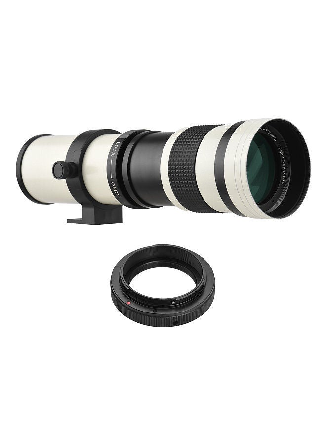 Camera MF Super Telephoto Zoom Lens F/8.3-16 420-800mm T Mount with Adapter Ring Universal 1/4 Thread Replacement