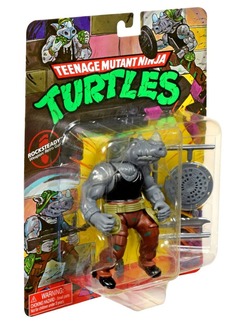 Teenage Mutant Ninja Turtles: 4” Original Classic Rocksteady Basic Figure