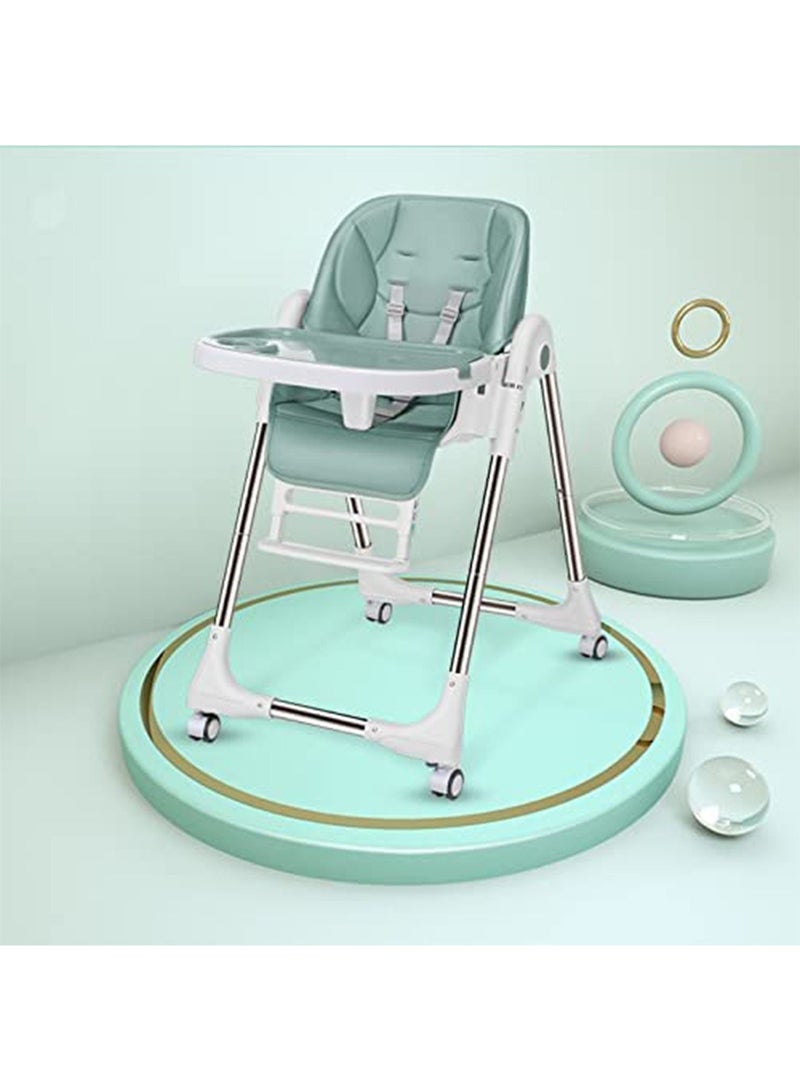 Foldable Baby High Chair 4 in 1 with Wheels