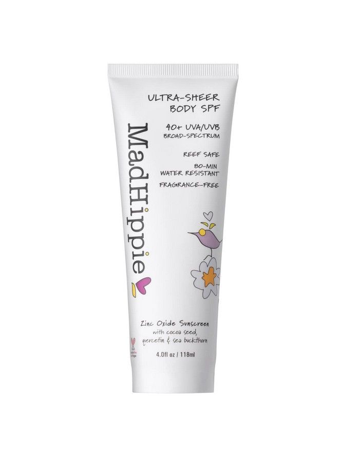 Ultra Sheer Body Sunscreen 40 Spf Travel Sunscreen Zinc Oxide Mineral Sunscreen Lotion For Sun Skin Care Antioxidants Fragrance Free Coral Reef Safe Sunscreen 4 Oz