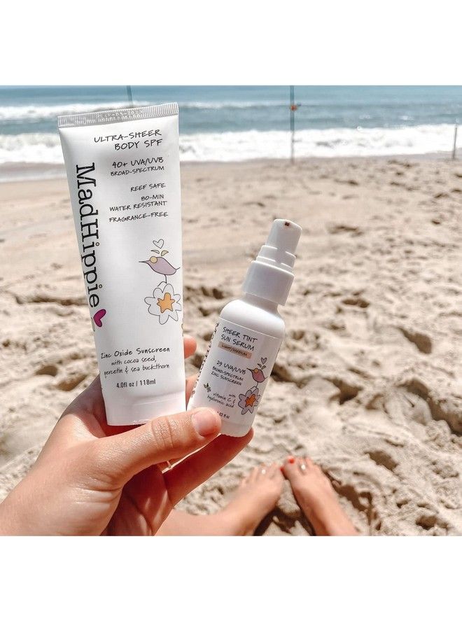 Ultra Sheer Body Sunscreen 40 Spf Travel Sunscreen Zinc Oxide Mineral Sunscreen Lotion For Sun Skin Care Antioxidants Fragrance Free Coral Reef Safe Sunscreen 4 Oz