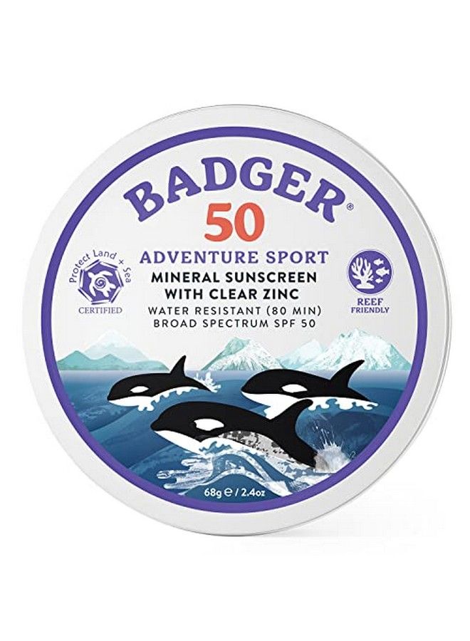 Biodegradable Sunscreen In Metal Tin Spf 50 Zinc Oxide Sunscreen With 98% Organic Ingredients Reef Safe Broad Spectrum Water Resistant Unscented 2.4 Oz