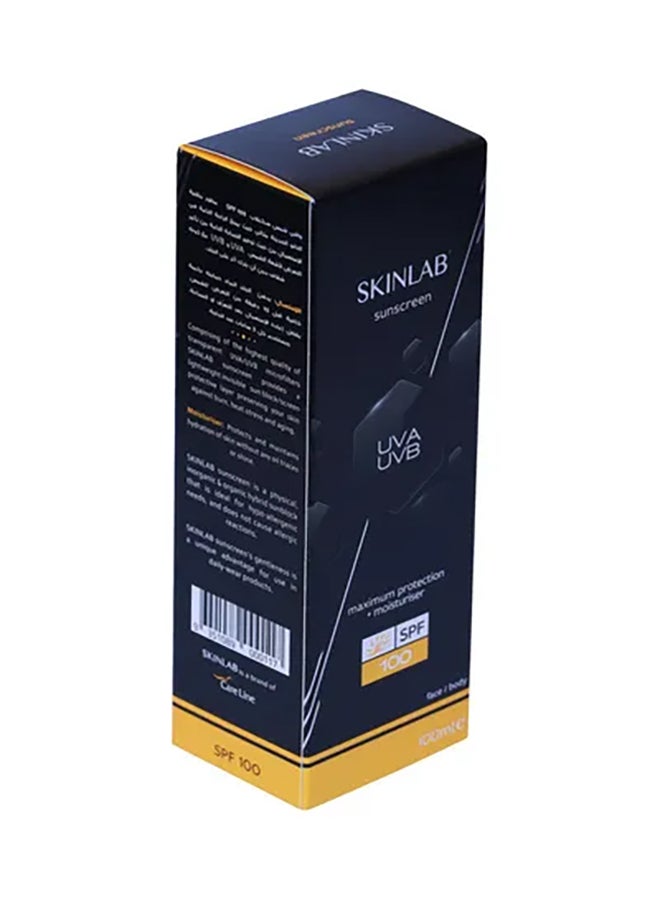 SPF 100 Sunscreen UVA UVB Max Protection Moisturizer 100ml