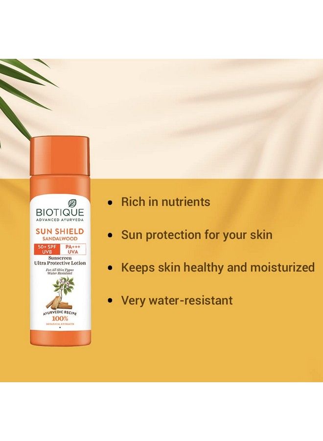 Bio Sandalwood 50+ Spf Uva/Uvb Sunscreen Ultra Soothing Face Lotion Water Resistant 190Ml (Pack Of 2)