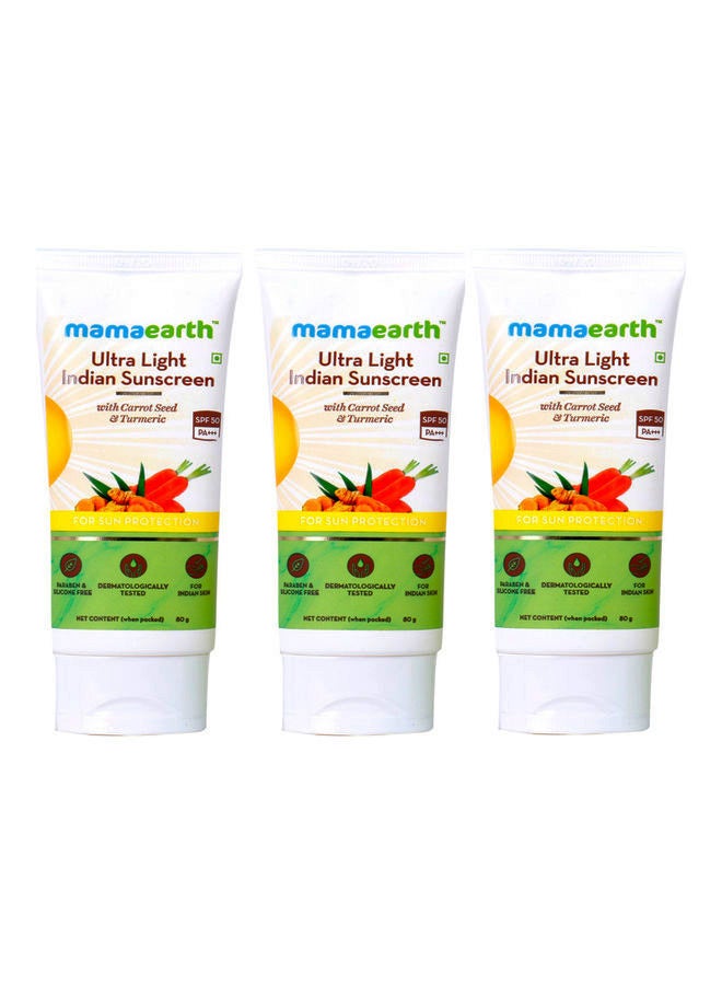Combo Offer - Ultra Light Indian Sunscreen 80gm - Pack of 3 240grams