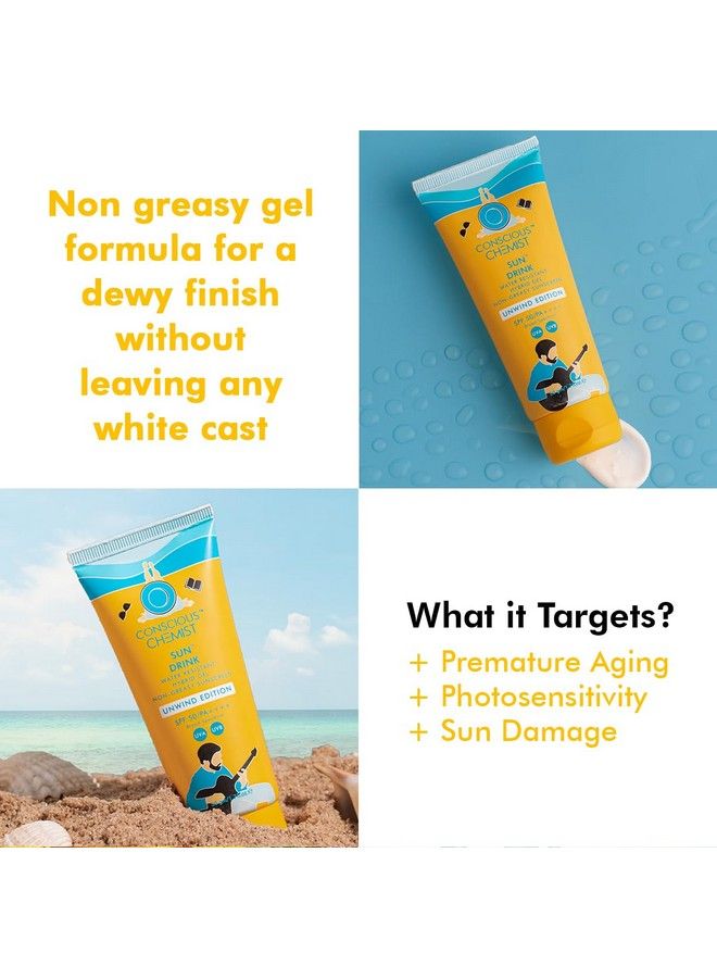 ® Sun Drink Hybrid Spf 50 Pa++++ Sunscreen Unwind Edition ; Water Resistant Ceramides & Milk Thistle Extract ; Uva/Uvb Protection ; All Skin Type ; No White Cast ; Cruelty Free ; 50G