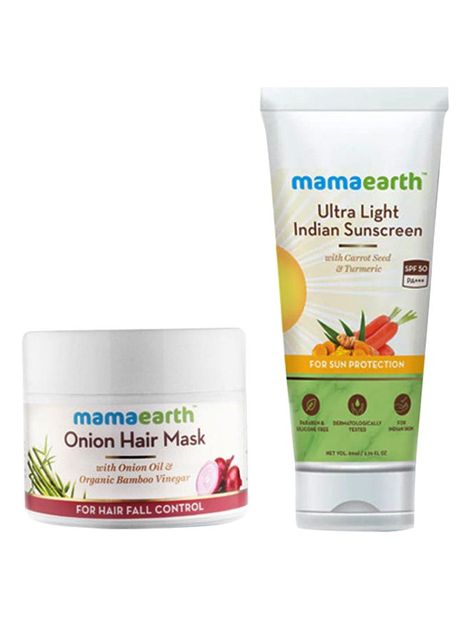 Combo Offer - Ultra Light Indian Sunscreen 80gm + Onion Hair Mask 200gm