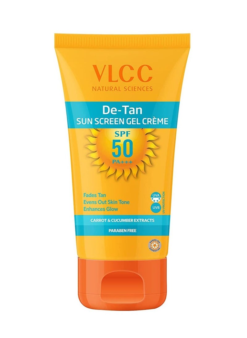 VLCC De Tan Sunscreen Gel Crème SPF 50 Fades Tan & Enhances Glow 100gm