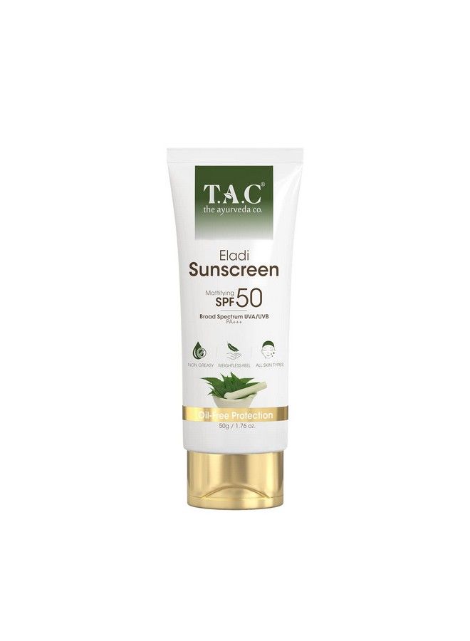 Eladi Sunscreen Matifying Spf 50 & Pa+++ Uva & Uvb Rays Protection Sunscreen For Indian Summer Condition For Women & Men All Skin Types 50Gm