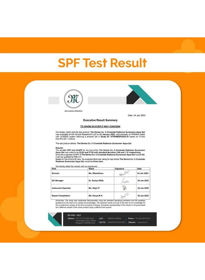 Ccinamide Sunscreen Spf 50 Aqua Gel With Vitamin C & Niacinamide Pa++++ Lightweight No White Cast For Sun Protection & Glowing Skin 50Gm