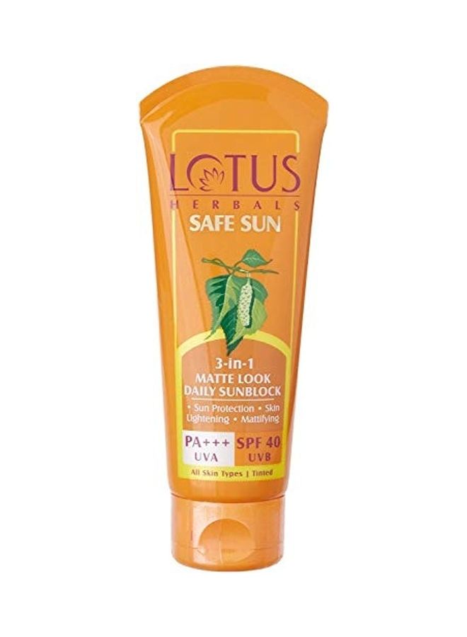 3 In 1 Herbals Safe Sun Matte Look Sunblock SPF-40 100grams