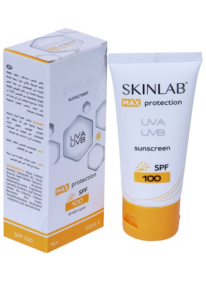 SPF 100 Sunscreen UVA UVB Max Protection 50ml