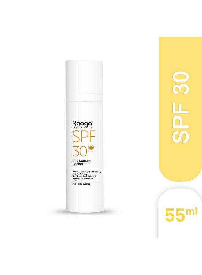 Sunscreen Spf 30 Pa++++ 55 Ml Protection Against Uva And Uvb Rays Sweat & Waterproof Non Greasy Sunscreen Lotion