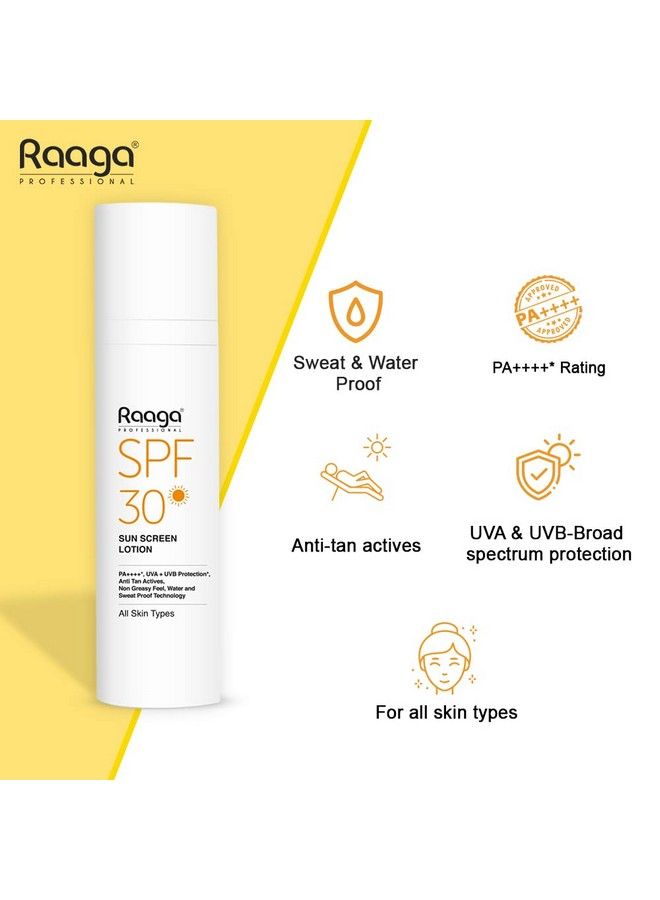 Sunscreen Spf 30 Pa++++ 55 Ml Protection Against Uva And Uvb Rays Sweat & Waterproof Non Greasy Sunscreen Lotion