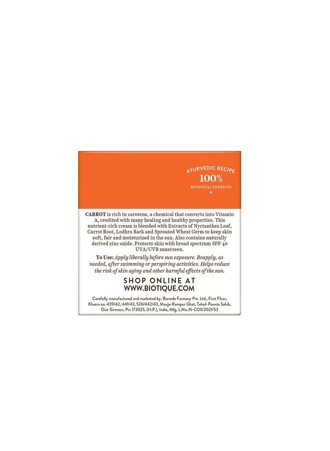 Sun Shield Carrot 40+ Spf Uvb Sunscreen Ultra Protective Face Cream 50G (Pack Of 2)