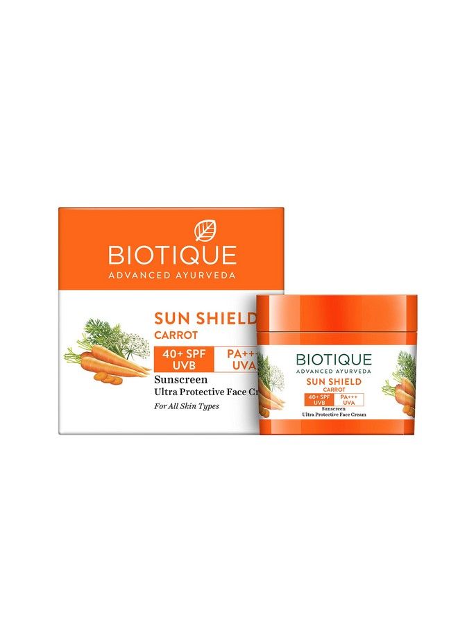 Sun Shield Carrot 40+ Spf Uvb Sunscreen Ultra Protective Face Cream 50G (Pack Of 2)