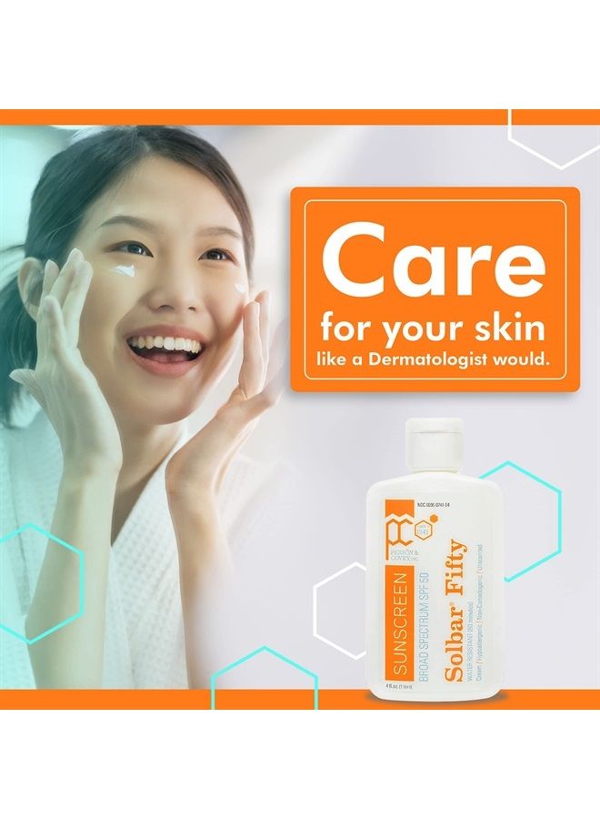 Person & Covey SPF 50 Sunscreen Face & Body Sun Cream - Solbar Fifty Body & Face Sunscreen SPF 50 Broad Spectrum Sunscreen - Water-Resistant Sun Cream, Sun Screen Protector for Face & Body - 4 Fl. Oz.