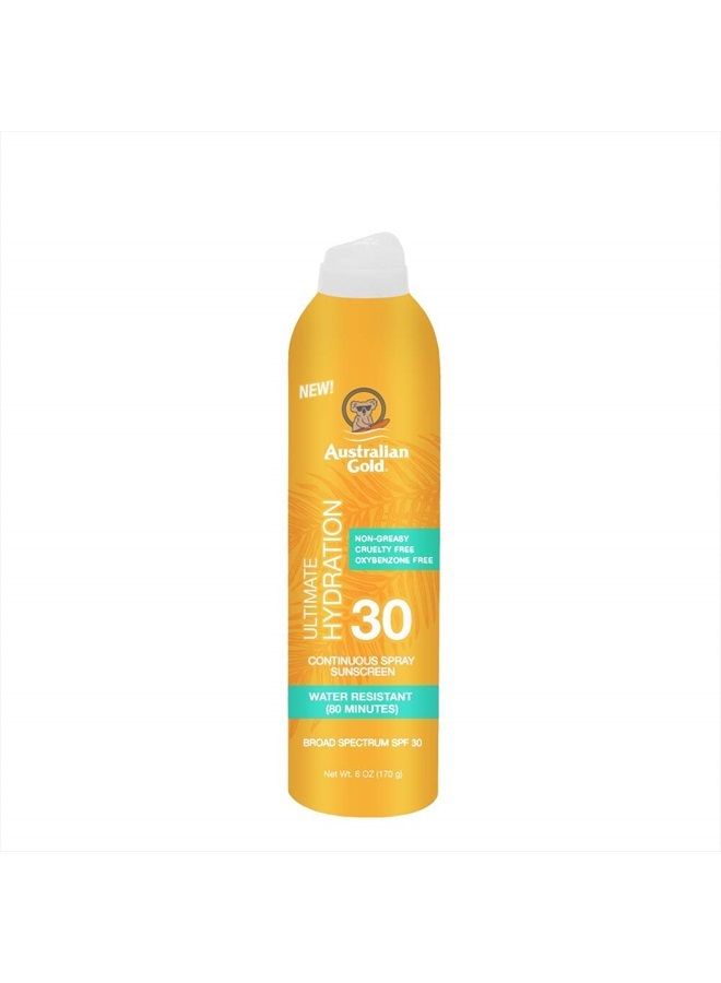 Continuous Spray Sunscreen SPF 30, 6 Ounce Dries Fast Broad Spectrum Water Resistant Non-Greasy Oxybenzone Free Cruelty Free