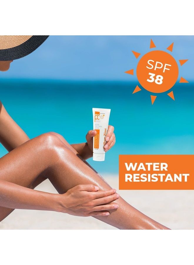 SOLBAR Sunscreen Zinc Unscented Transparent Cream SPF 38, 4 oz
