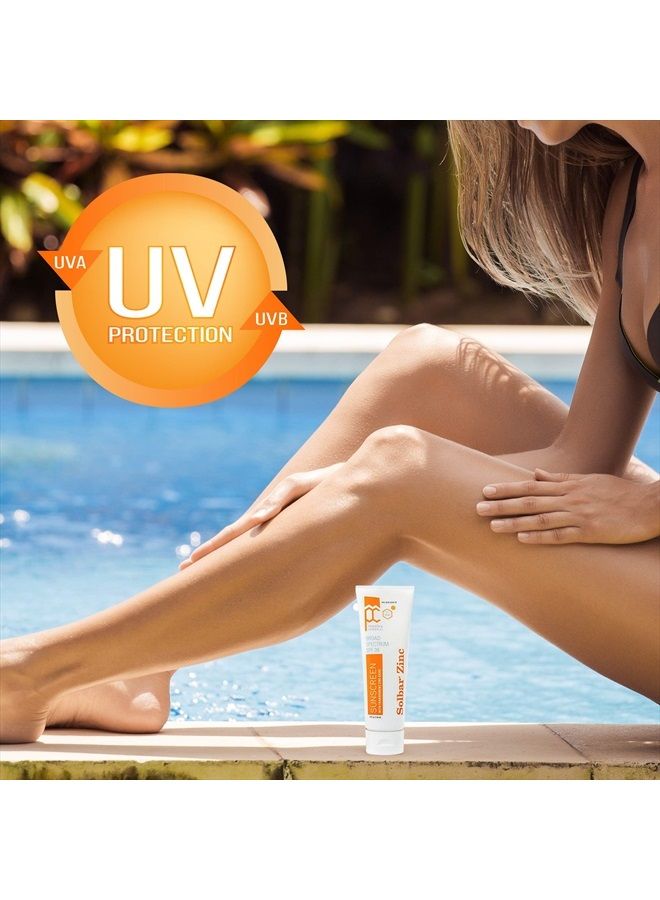 SOLBAR Sunscreen Zinc Unscented Transparent Cream SPF 38, 4 oz