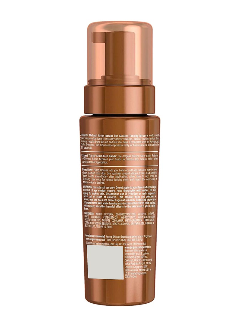 Natural Glow Instant Sunless Tanning Mousse Light Bronze