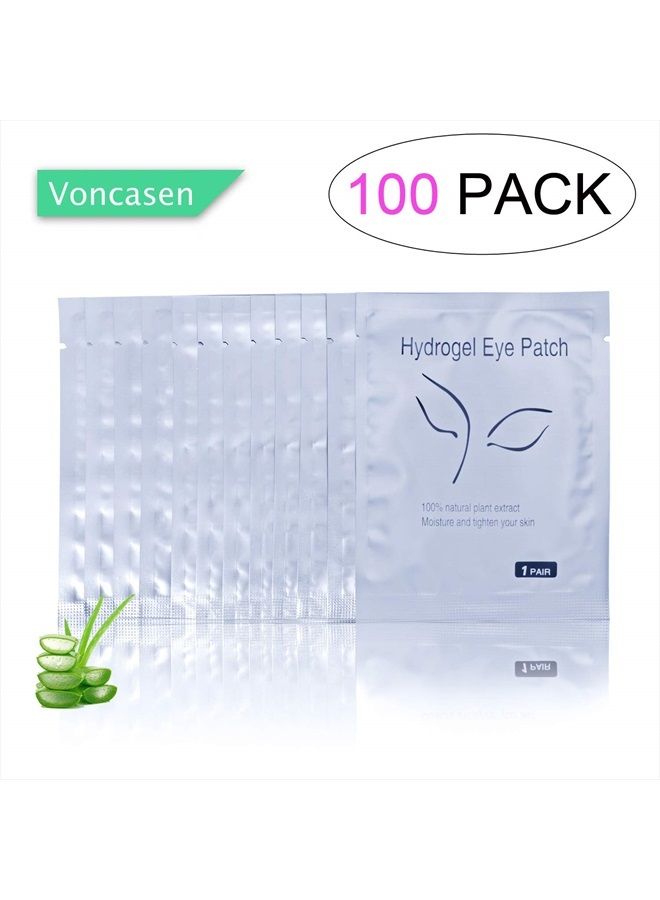 100 Pairs Set,Under Eye Pads,Comfy and Cool Under Eye Patches Gel Pad for Eyelash Extensions Eye Mask Beauty Tool