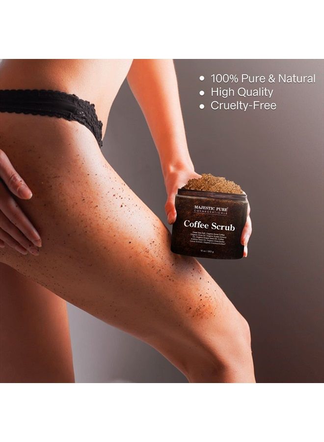 Arabica Coffee Scrub - All Natural Body Scrub for Skin Care, Stretch Marks, Acne & Cellulite, Reduce the Look of Spider Veins, Eczema, Age Spots & Varicose Veins - 10 Ounces