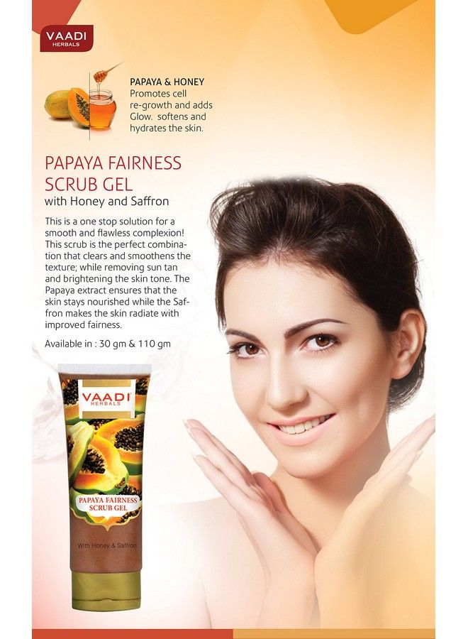 Papaya Fairness Scrub Gel With Honey And Saffron 110G X 2