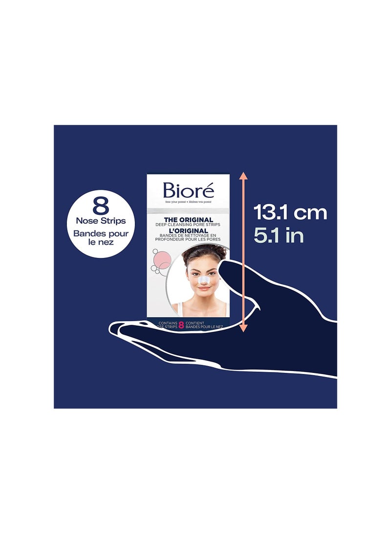 Bioré Deep Cleansing Pore Strips for Instant Pore Unclogging and Blackhead Removal (8 Count)